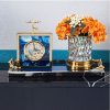 Đồng hồ để bàn gắn hươu vàng - hinh-vuong-d16cm-x-c23cm